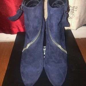 Blue suede Alexander MCQueen wedge heel